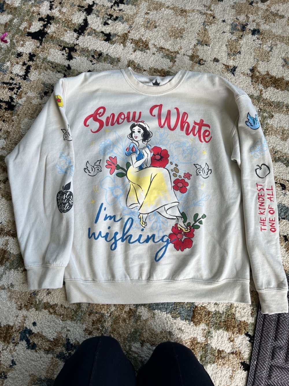 Disney Cream Pullover with Black Logo